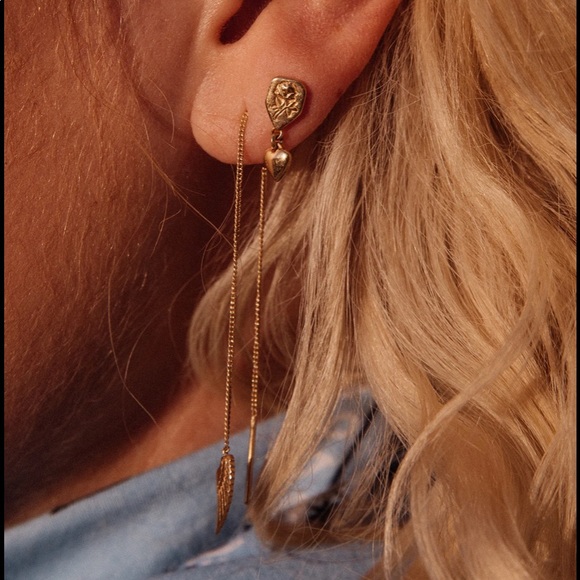 Spell & The Gypsy Wild Love Gold Shield stud earrings 🛡 - Picture 8 of 14